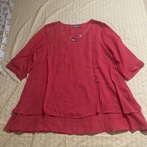Coral blouse